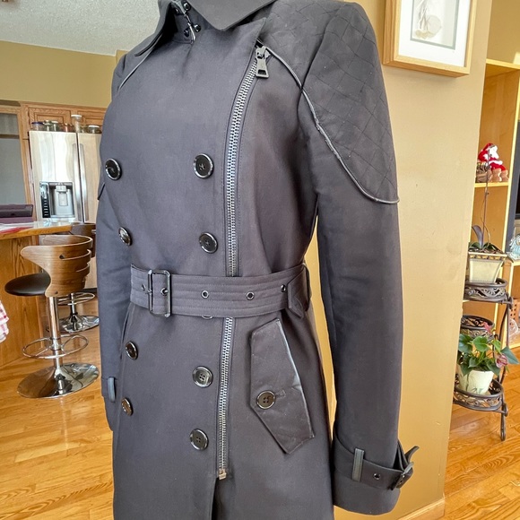 Sam Edelman black trench coat S Small - Picture 5 of 8